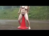 Nude pervert whore in public. amateur